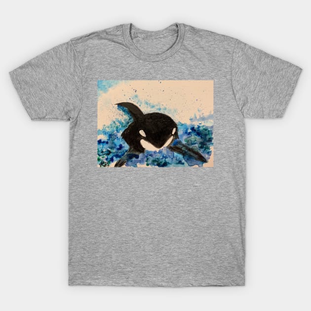 Oscar the Orca By Kortney T-Shirt by Kbpaintingprints
